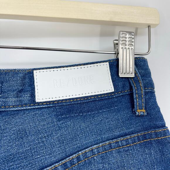 RE/DONE | The Marielou in Viper Blue Full Length 35in Inseam Wide Leg Jeans 25 - Picture 10 of 16